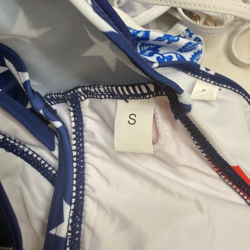 NWOT USA Stars and Stripes High Waisted full coverage Bikini swimsuit sz S - Picture 8 of 8